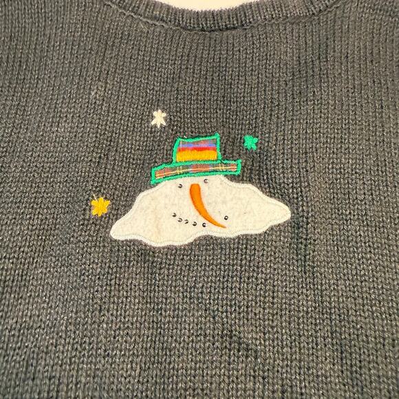 Vintage Bobbie Brooks Snowman Christmas Sweater Vest Women’s Size Small Holiday - Picture 7 of 7